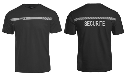[VTSNBGS] TEE-SHIRT NOIR SECU-ONE SECURITE AVEC BANDE GRISE T.S