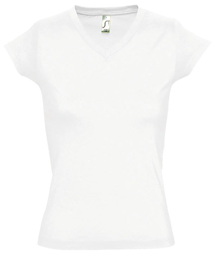 [TSFMOONBL2XL] T-SHIRT FEMME MOON 100% COTON BLANC T.2XL