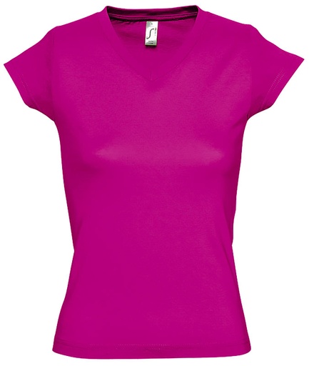 [TSFMOONFU2XL] T-SHIRT FEMME MOON 100% COTON FUSHIA T.2XL