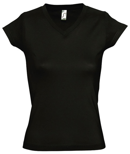 [TSFMOONNO2XL] T-SHIRT FEMME MOON 100% COTON NOIR T.2XL