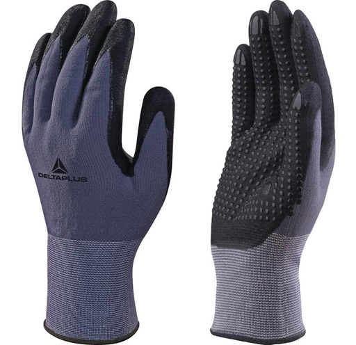 [VE727NO8] GANT TRICOT POLYAMIDE SPANDEX - PAUME NITRILE/PU + PICOTS T.8