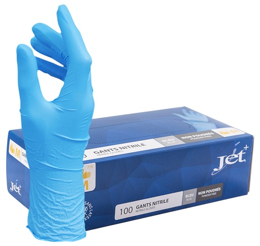 [202515] GANT NITRILE BLEU NON POUDRE T.L BTE DE 100 GANTS 