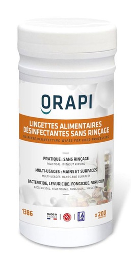 [ORAR1386] LINGETTES DESINF.CARELYS SANS RINCAGE BTE DE 200 