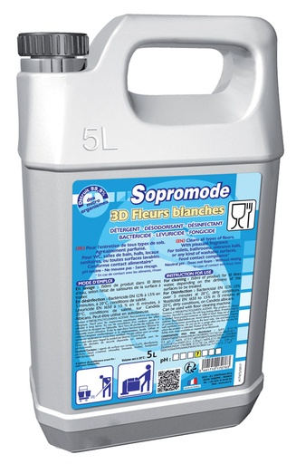 [SICOA17076] NETT.SOL SOPROMODE DESINF.3D FLEURS BLANCHE 5L