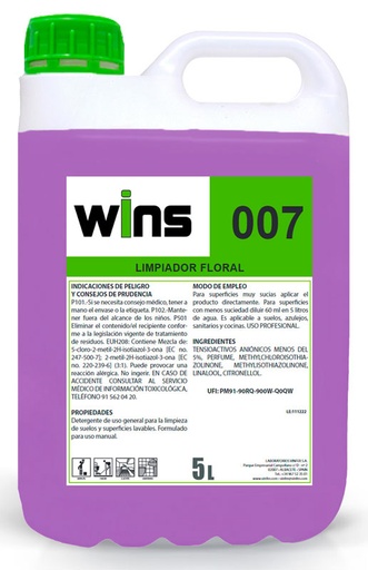 [VINL361G05081] NETTOYANT SOL&SURFACE FLORAL WINS007 5L