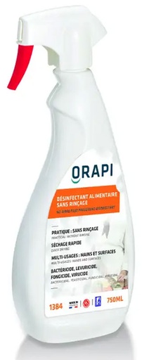 [ORAR1384] DESINFECTNANT ALIMENTAIRE SANS RINCAGE ORAPI 750ML
