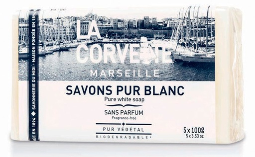[PV10305001] SAVONS PUR BLANC 100GR LOT DE 5 PCS