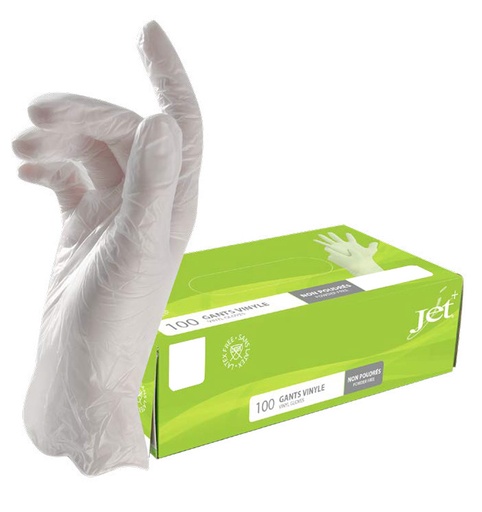 [202519] GANTS VINYL NON POUDRE T.L BTE DE 100 GANTS 