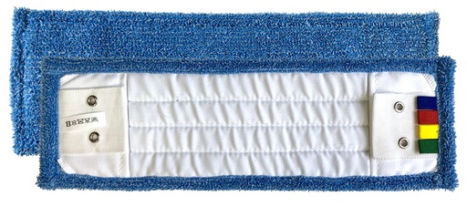 [TAMP809ECO] FRANGE MICROFIBRE BLEUE ECOLINE POCHE/LANGUETTE 40 CM 