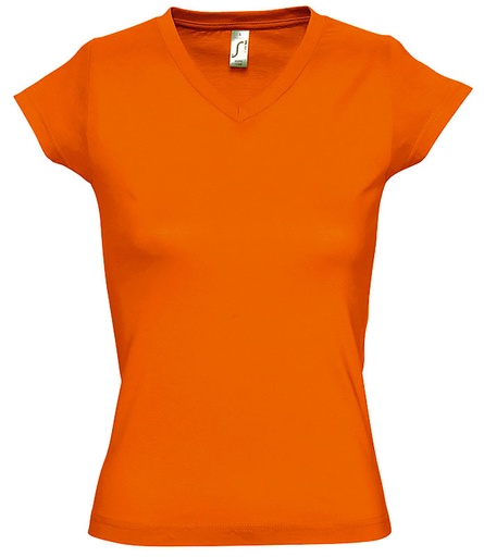 [TSFMOONOR2XL] T-SHIRT FEMME MOON 100% COTON ORANGE T.2XL