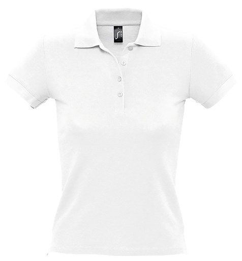 [POLOFPEOPLEBL2XL] POLO FEMME PEOPLE 100% COTON BLANC T.2XL