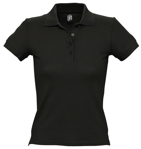 [POLOFPEOPLENO2XL] POLO FEMME PEOPLE 100% COTON NOIR T.2XL
