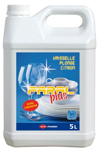 [ELCFARPJ00060] PLONGE VAISSELLE HAUTE CONCENTRATION FARAL PLUS 5L