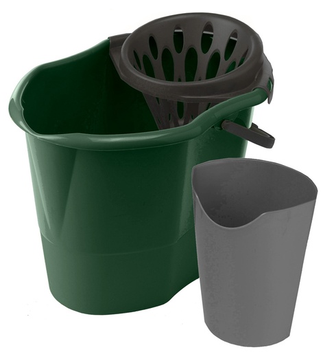 [TAMP345BI] SEAU ESPAGNOL RECTANGULAIRE BI-BAC 15L AVEC ESSOREUR ECOGREEN 