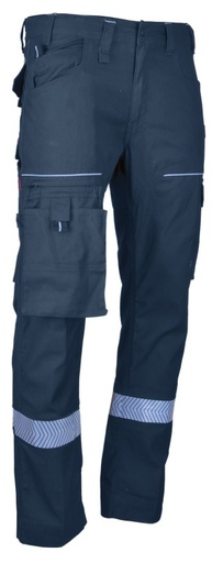 [LMA170236] PANTALON DE TRAVAIL ELEVATEUR MARINE MULTIPOCHE STRETCH T.36