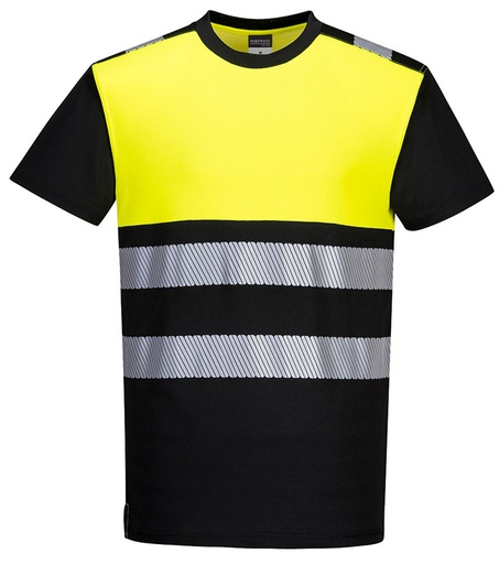 [PWTPW311NJM] T-SHIRT NOIR/JAUNE PW3 HI-VIZ EN ISO 20471 CL1 T.M