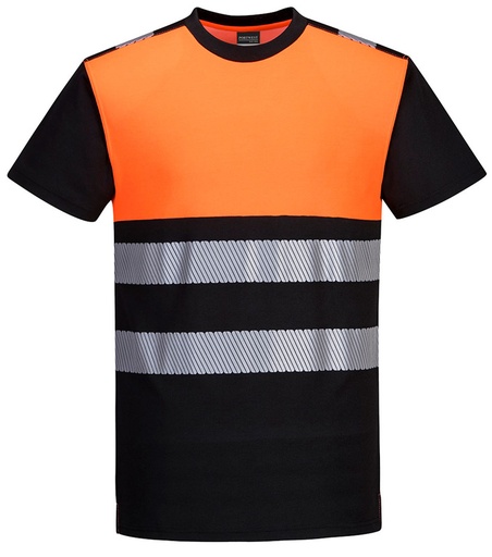 [PWTPW311NO2XL] T-SHIRT NOIR/ORANGE PW3 HI-VIZ EN ISO 20471 CL1 T.2XL