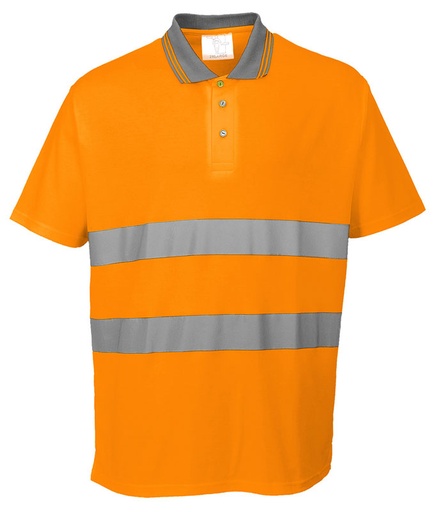 [PWTS171ORL] POLO CONFORT COTON ORANGE S171 HI-VIZ EN ISO 20471 CL2 T.L