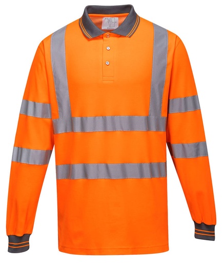 [PWTS271ORM] POLO M.L CONFORT COTON ORANGE S271 HI-VIZ EN ISO 20471 CL3 T.M