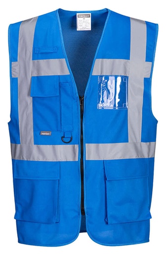 [PWTF476BR2XL] GILET EXECUTIVE IONA HI-VIZ BLEU ROYAL MULTIPOCHE T.2XL