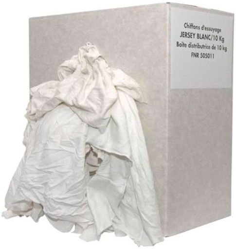 [MS0702010100] CHIFFONS JERSEY BLANC CARTON DE 10 Kg