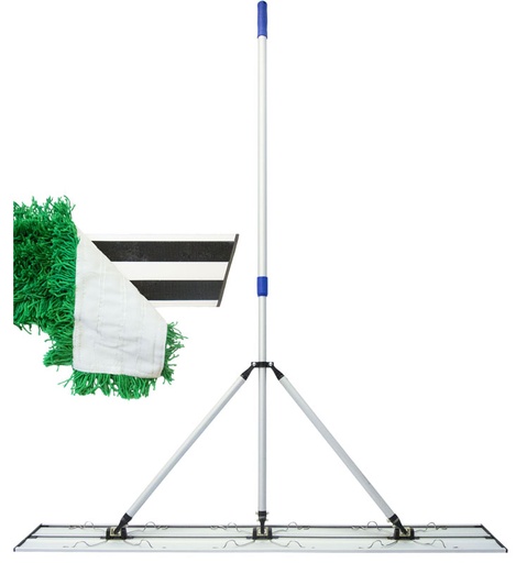 [TAMP838] SUPPORT TRAPEZE ALU. VELCRO 120CM AVEC MANCHE ALU. TELESCOP. 180CM