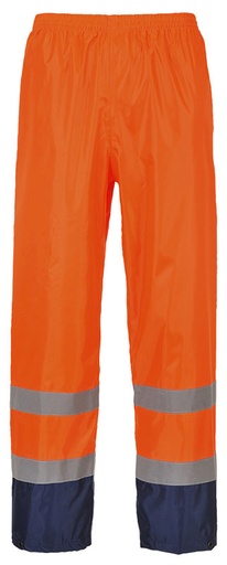 [PWTH444OMS] PANTALON DE PLUIE ORANGE/MARINE H444 HI-VIZ EN ISO 20471 CL1 T.S