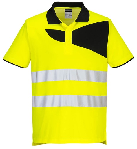 [PWTPW212YBRXL] POLO HI-VIZ PW2 JAUNE/NOIR CL2 T.XL