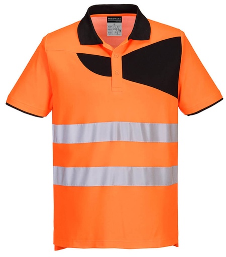 [PWTPW212OBRM] POLO HI-VIZ PW2 ORANGE/NOIR CL2 T.M