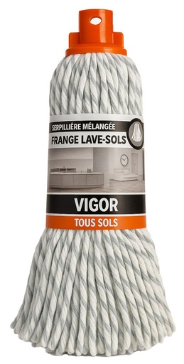 [ROZ231145] FRANGE ESPAGNOLE VIGOR BI-MATIERE MICROFIBRE/COTON - PAS DE VIS IT/FR