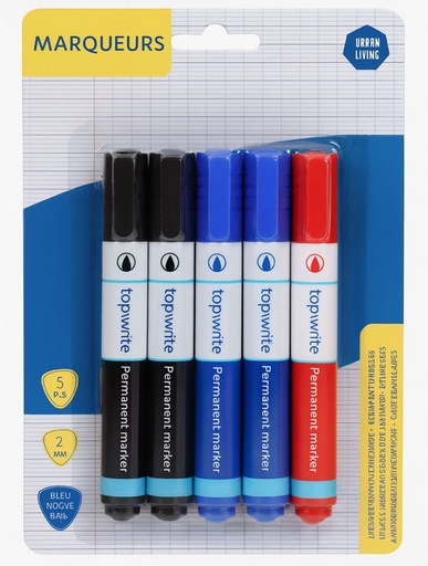 [FOR27462] MARQUEUR COULEURS ASSORTIES LOT DE 5 PCS