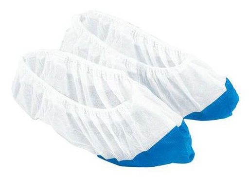 [MPH07CC3100I] SURCHAUSSURE PP BLANC SEMELLE CALANDREE BLEUE PQT DE 50 PCS