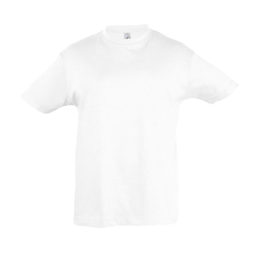 [TSEBL6] T-SHIRT KIDS BLANC 100% COTON T.6 ANS