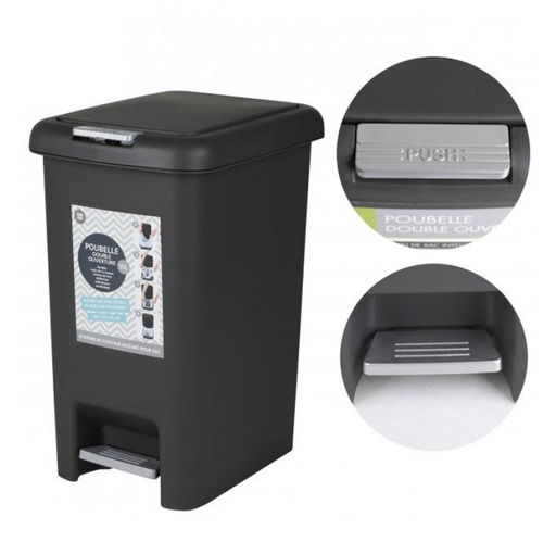 [FOR30852] POUBELLE PEDALE 15L NOIRE URBAN LIVING 
