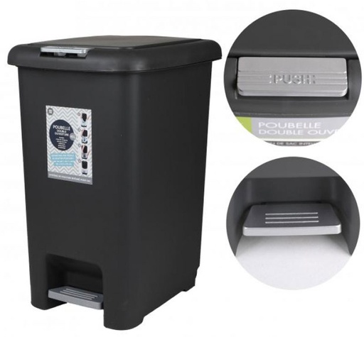 [FOR30856] POUBELLE PEDALE 45L NOIRE URBAN LIVING