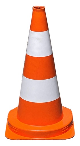 [TAL520304] CONE DE SIGNALISATION ORANGE FLUO BANDE BLANCHE 50 CM