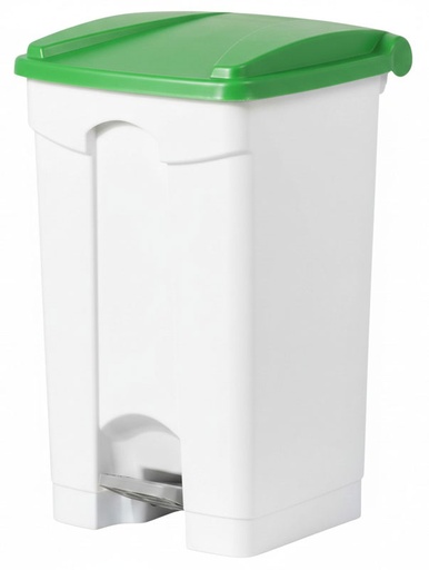 [BAYDUS87WG] POUBELLE BLANCHE 90L A PEDALE COUVERCLE VERT