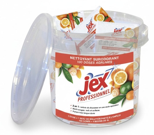 [PV56001603] DOSETTE NETTOYANTE DESINF. 3D JEX PRO. AGRUMES SEAU DE 100 DOSES