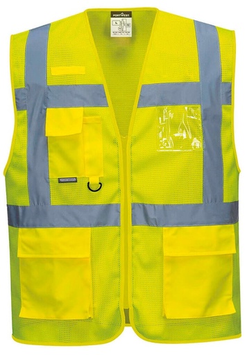 [PWTC376JA3XL] GILET HI-VIZ CL2 JAUNE FULL MESHAIR MULTI-POCHE C376 ATHENE T.3XL