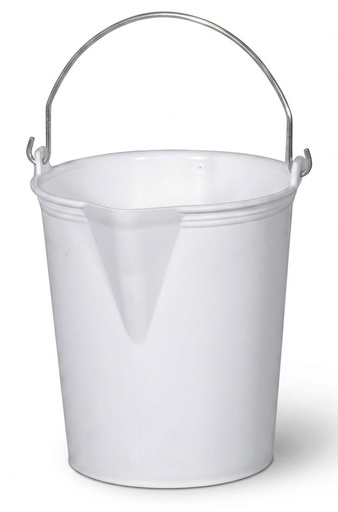[TAMP436] SEAU BLANC AGRO-ALIMENTAIRE A BEC 13L ANSE INOX