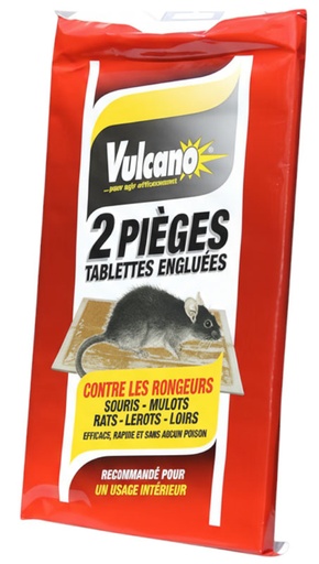 [VULPARCOLL] TABLETTES COLLANTE RATICIDE PAE AVEC APPAT INCORPORE LOT DE 2