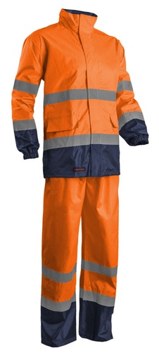 [COV7HWROS] VESTE ET PANTALON DE PLUIE ORANGE/MARINE HI-VIZ 7HWRO CL3 T.S